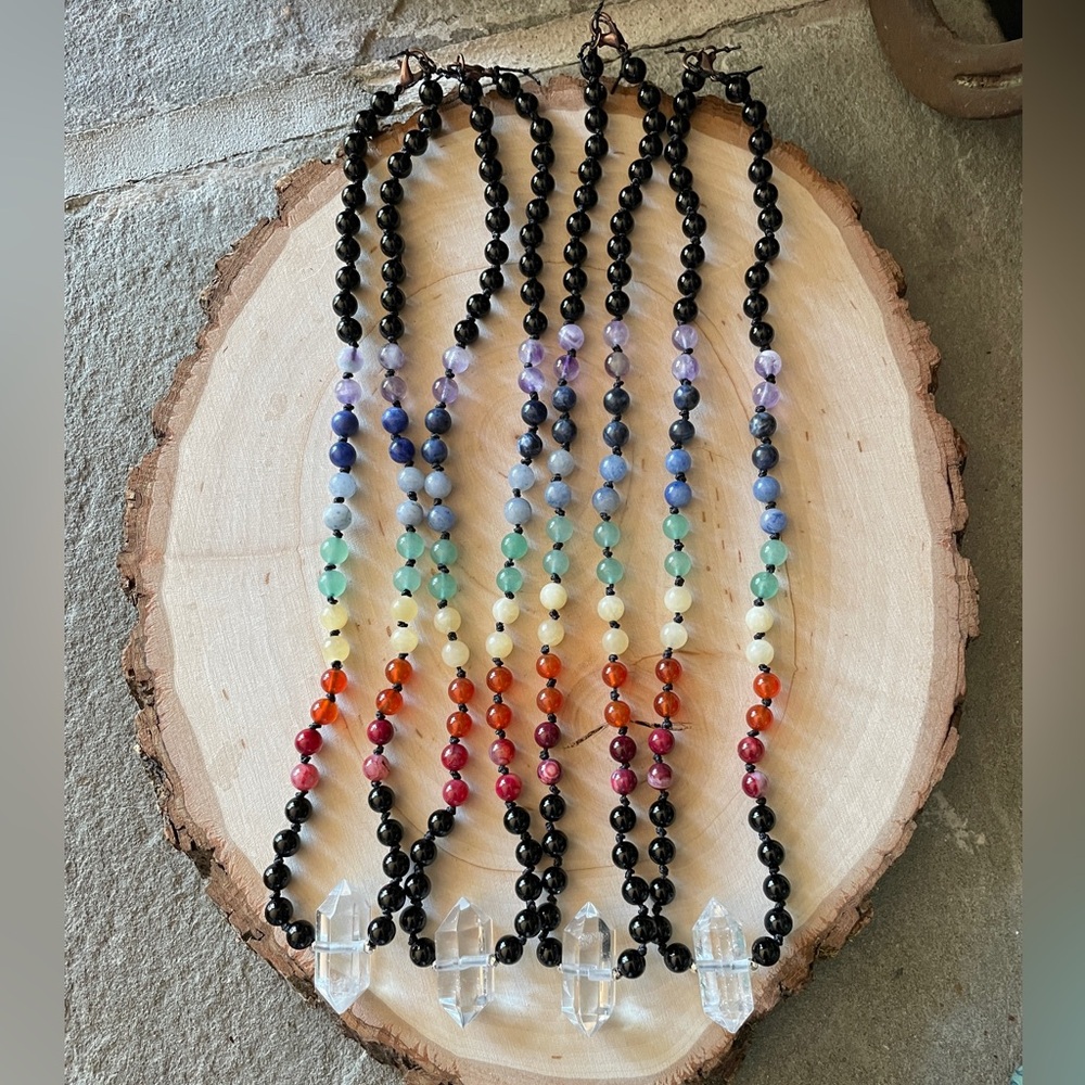 Handmade Rainbow 7 Chakra Choker
Necklace, Unisex Crystal Choker - Picture 4 of 8